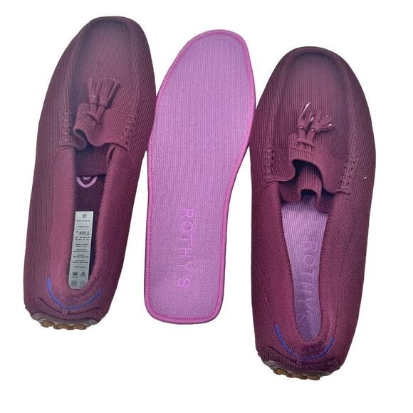 Rothy's Merino Tassel Driving Loafer Flat Slip-On Burgundy Size M11.5 NWOT - Picture 6 of 12